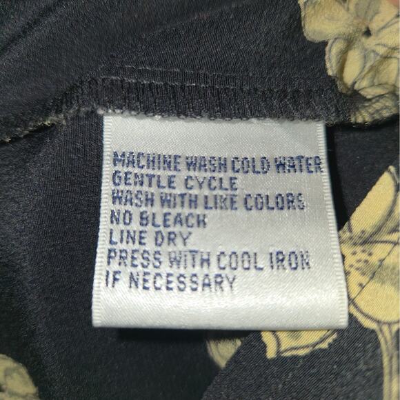 Vtg Rena Rowan for Saville Women 16 Floral Button Up Top Black Career Casual - Picture 10 of 10